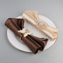 Glossy napkin cloth mouth cloth cloth Hotel mouth cloth Napkin cloth Folding flower napkin napkin buckle set Soft napkin ornaments