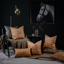 American genuine leather engraved back cushion orange orange orange horse-like plate room sofa office headboard backrest waistline