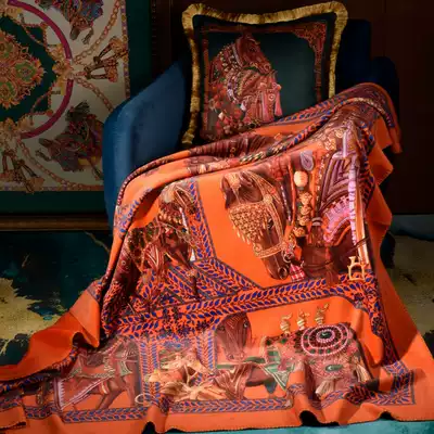 High-end new American retro light luxury blanket Spring and summer towel quilt cover blanket Nap air conditioning blanket Single double