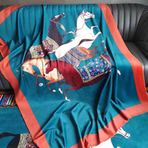 High-end American Steed blanket single double light luxury leisure blanket blanket thickened summer cool quilt air-conditioned towel quilt