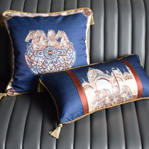 American high-end light luxury pillow cushion model room home living room sofa bedside backrest tassel pendant waist pillow