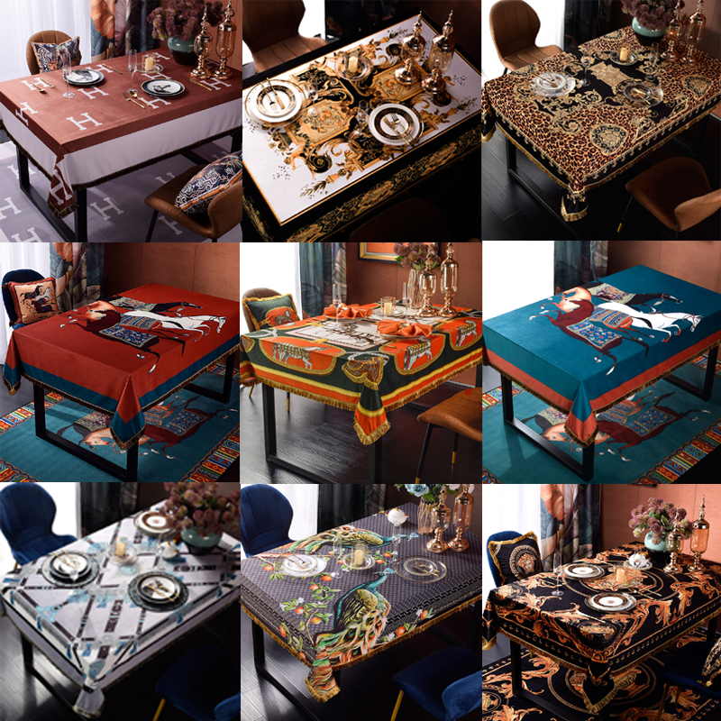 American high-end light luxury European household cloth tablecloth Rectangular table tablecloth Round table TV cabinet Coffee table cover towel