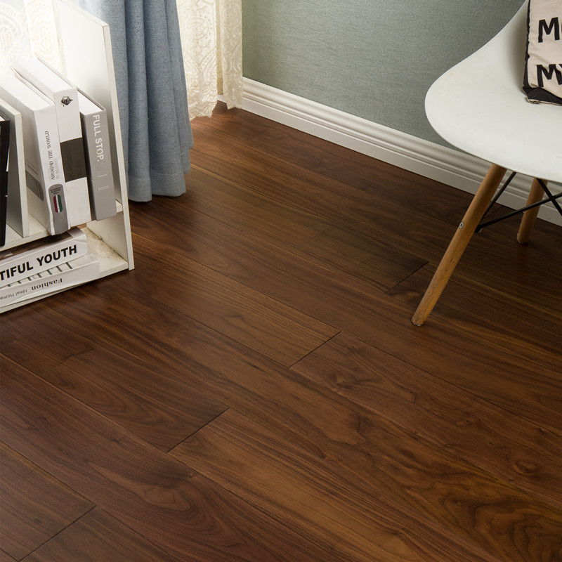 Kamanqi North American Black Walnut Solid Wood Floor Pure Solid Wood Floor Log Floor Heating Lock Buckle Free Keel Installation