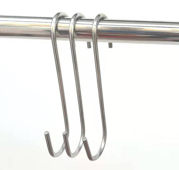 Custom 304 Stainless Steel S Hook Round Flat S Hook Plated Steel Wire S Hook
