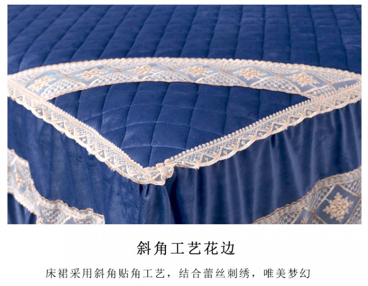 Chất liệu cotton dày pha lê ấm áp nhung bên giường ngủ trải giường đơn mảnh 1,5 m 1,8m2.0 bộ chăn chống bụi - Váy Petti váy giường đẹp	