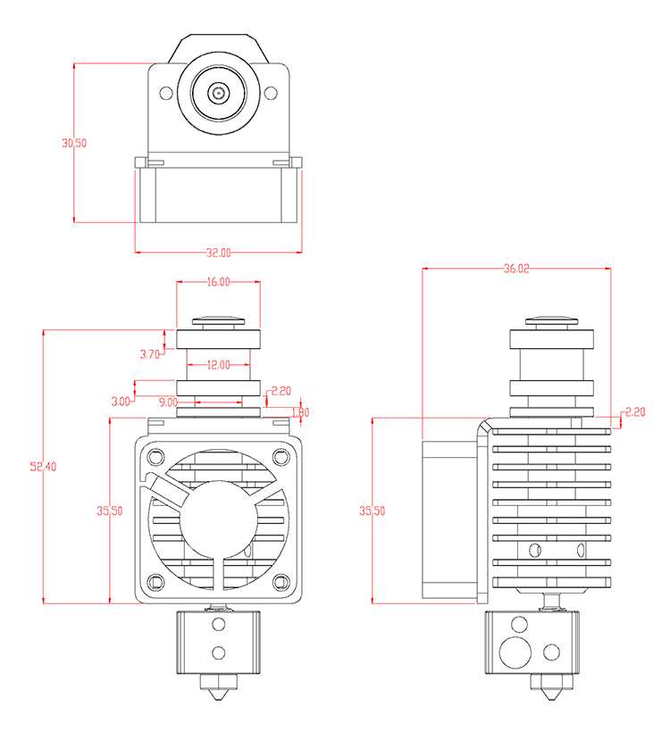 Phụ kiện máy in 3D 3DSWAY XCR BP6 Sprinkler kim loại đầy đủ Tương thích với Bộ nhiệt độ cao và nhiệt độ thấp Galvanic 1.75mm