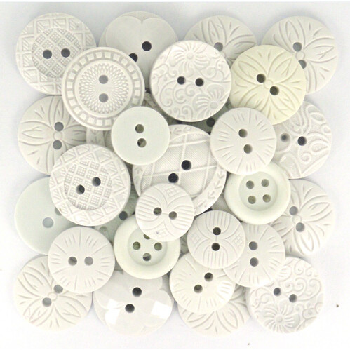 Dress It Up Decorative Button DIY White Round Button BT53