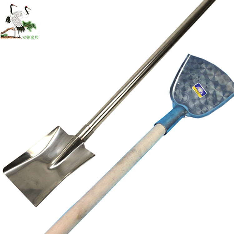 Pan shovel stainless steel large number long handle wood handle shovel steel handle Shovel Canteen Hotel Stir-fried Chestnut Shovel Large Iron Pan Shovel Chef