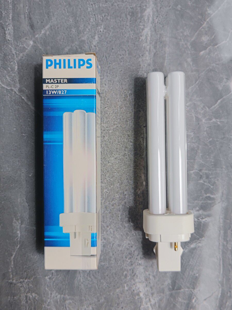 Philips plug tube energy saving lamp fluorescent bulb PL-C2P 13W 827865 two pin plug plug lights