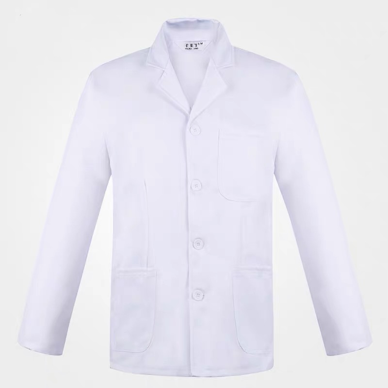 Pure white cook suit long sleeved cafeteria food factory work suit autumn and winter hotel dining room dining white leads men and women