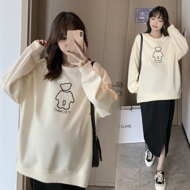 New Spring Bottling Pregnancy Woman Dress Spring Autumn and Autumn Fashion Suite Fashion models Large size sizes Sleeves Head Casual Blouses women with long version of blouses