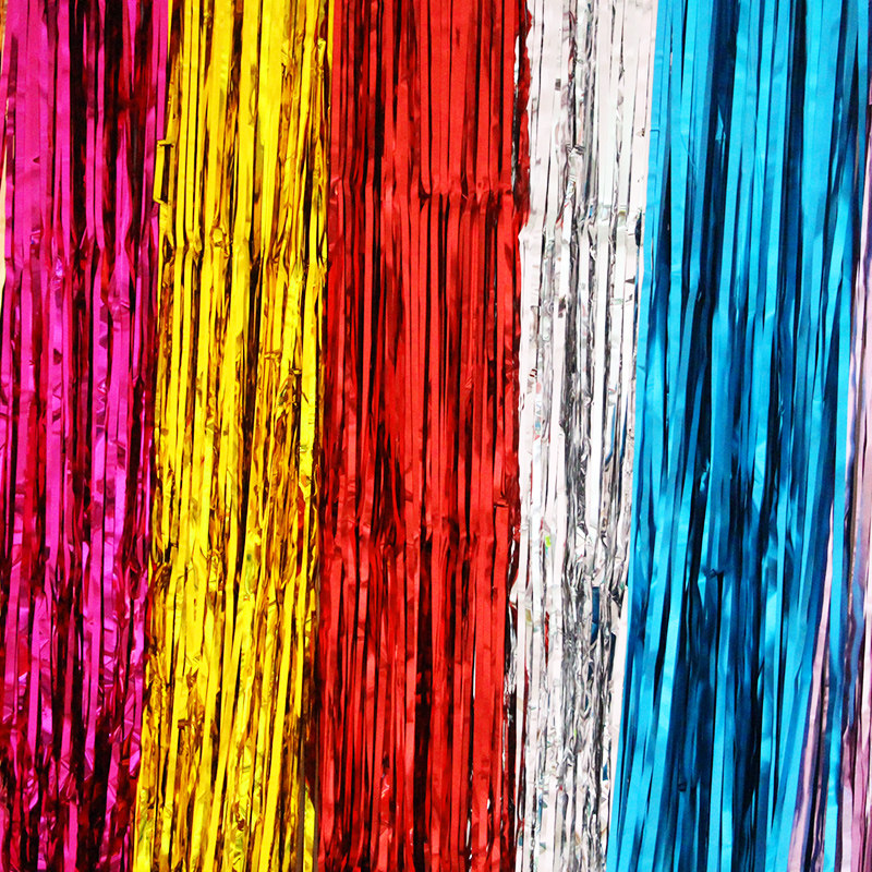 Rain silk door curtain tassel color strip pull flower wedding room wedding shopping mall birthday event party party background layout decoration