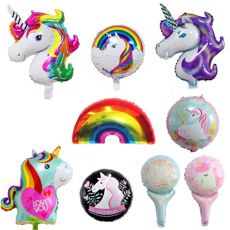 Unicorn pony Pegasus cartoon aluminum film balloon children's baby birthday party one-year-old decoration supplies