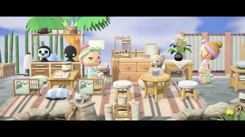 Японский спа-реквизит с горячими источниками под открытым небом, 70 штук, Dongsen, зона для купания на открытом воздухе, NS Animal Crossing Friends Club