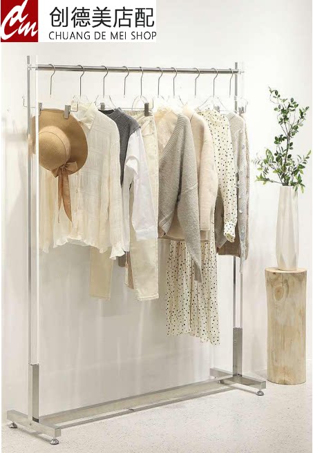 Clothing Store Show Rack Women's Clothing Hang Clothes Rack Stainless Steel Golden Transparent Crystal Acrylic Landing Rack rack