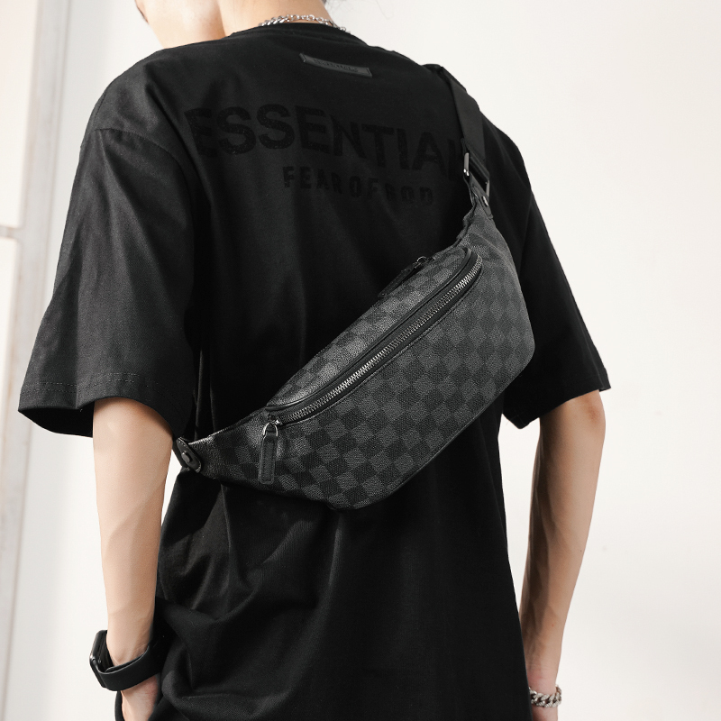 Hong Kong Mk Xk2026 New Plaid Chest Bag Waist Bag Fashionable Shoulder Bag Crossbody Bag Business Casual Small Shoulder Bag
