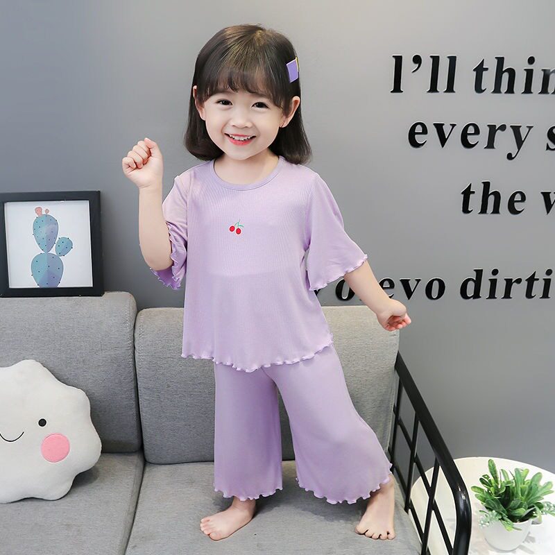 Girl's pyjamas 2022 Summer women Baby cute super cute Children's children Air conditioning Thin Girl's Home Household Clothes 
