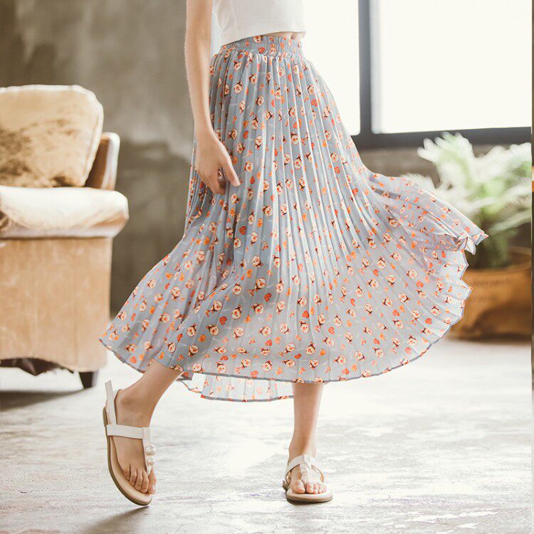 Girls Crushed Skirt Flower Skirt 2022 Summer New Fashion Han - style Summer Dress