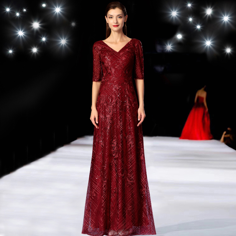 Married daughter's mother-in-law, mother-in-law, mother-in-law, gown 2021 new banquets, noble and elegant, big and thin.