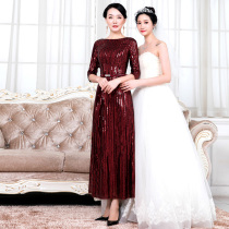 High-end Happy Mother-in-law Dress Fall Tandem Dress Lady 2021 New Wedding Mom Gown Noble Fat Mom Wedding Banquet