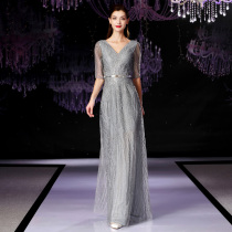 Evening dress Womens 2021 new summer noble banquet Annual Meeting Temperament Wedding Moms Dress Big Codes Slim And Simple And Generous