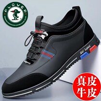 Woodpecker Male Shoes New Leather Shoes Mens Korean Version Genuine Leather Soft Bottom Sports Casual Shoes Sons inner heightening Shoe Inn shoes