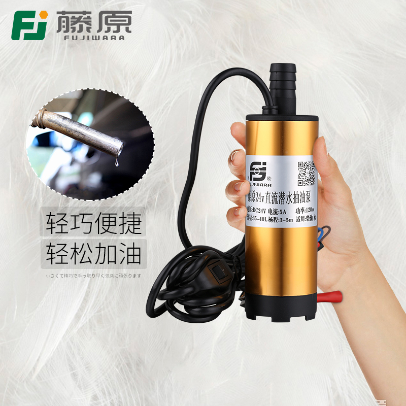 Fujiwara small oil pump 12v24v DC submersible pump car cigarette lighter pump oil pump electric wine pump