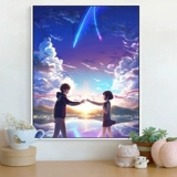 Новый полный бриллиантовый мультфильм рисовать бриллиантовые аниме -пару, ваше имя детская спальня паста бриллиантовые кросс -строчки