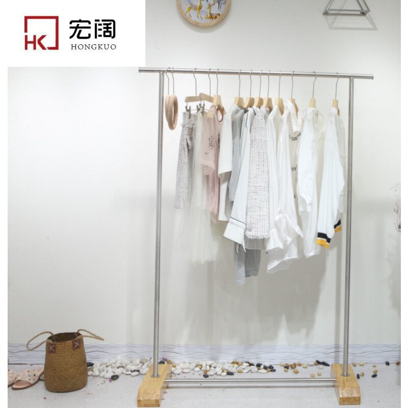 Clothing Rack Ground Style Clothing Display Rack Clothing Store Middle Island Rack Men's Women's Clothing Display Rack Stainless Steel Shelves