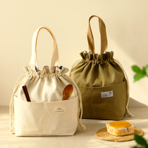 Day-style Canvas Lunch Bag for work family bunches Rope Insulation Carry-on Lunch Box Bag to carry a meal handbag