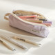 Nylon pencil bag large capacity high appearance ins style simple student stationery bag large open pencil hand storage bag