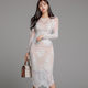 Yujie suit female 2023 spring new celebrity OL popular lace self-cultivation foreign style mid-length two-piece skirt