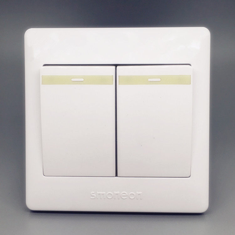 Huiesong Benn K5 0 open double cut switch 2-on-two open double-switch double-cut switch panel dark fit 86 Type