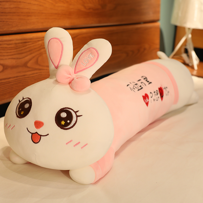 Rabbit Plush Doll Sleeping With Pillow Cloth Doll Girl Girl Day Gift Paparazzi Bed Cute Big Number Doll Super Soft
