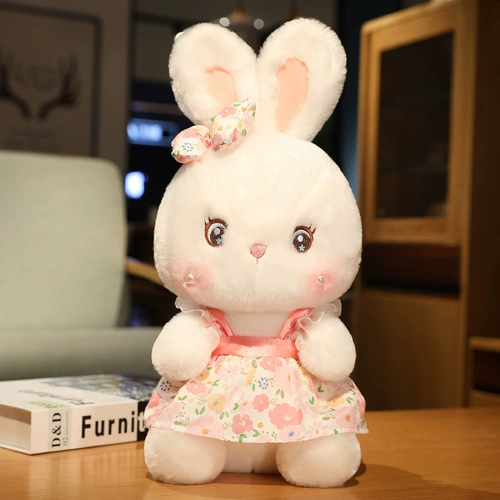 Плюшевый милый кролик, подушка для сна, тряпичная кукла, белый кролик, подарок на день рождения