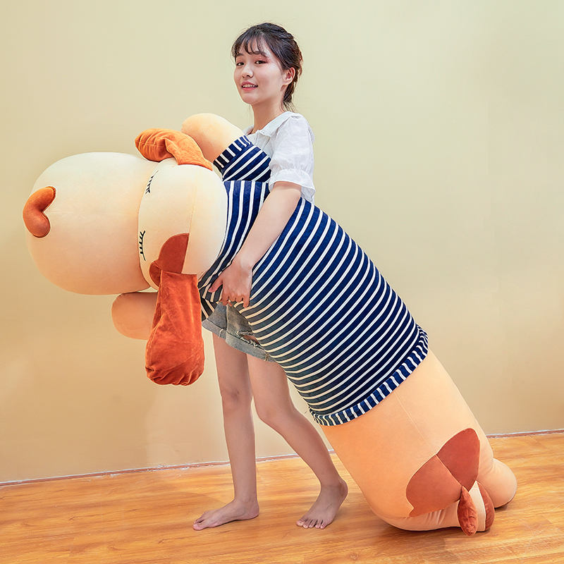 Holding Pillow Groveling Dog Girl Girl's Long Strip Pillow Pooch Stuffed Toy Boy boy hugging bear to send boy a cloth doll