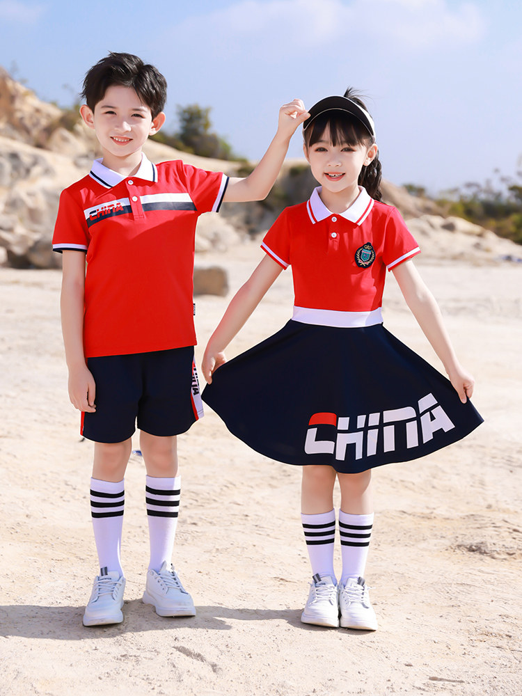 Kindergarten Garden clothes Summer clothes Yinglun Wind Primary students Summer school uniforms Suit College Wind Teacher Children Graduation Photo Class
