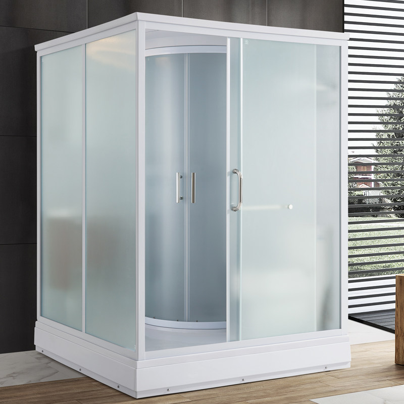 Overall Shower Room Arc Sector Dry Wet Separation Glass Partition Home All-in-one Makeup Room Combined Toilet shower