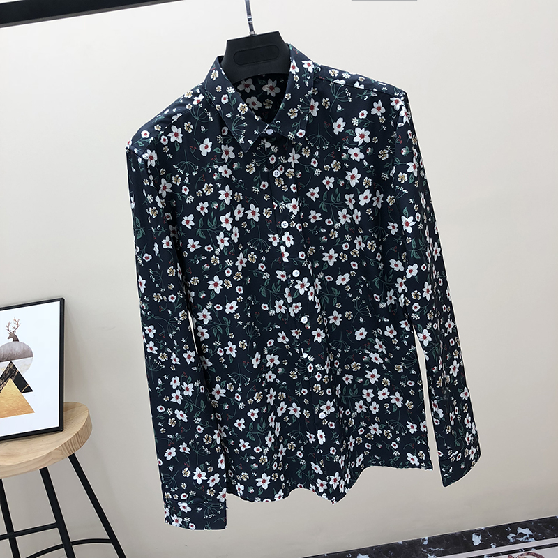 Yuppie Handsome Shirt Male Trend Fashion Handsome Hairstylist Blouse Blouse blouse with a very fairy shirt day family retro crudely