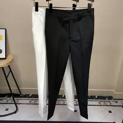 Pendant white casual pants men Korean trend straight ankle-length pants business loose black suit slim suit slim pants