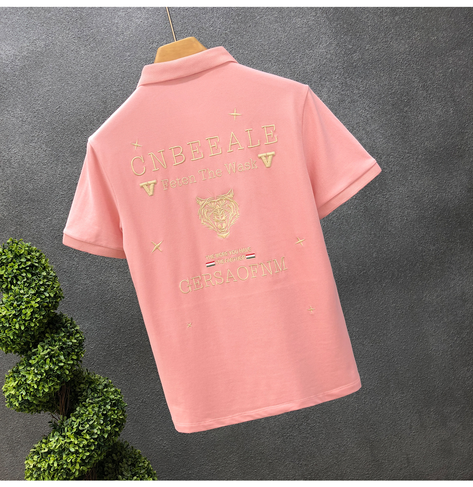 Gesticktes Hemd mit Polokragen, trendiges Sommer-T-Shirt für Herren, lässiges Kurzarmshirt, vielseitiges Halbarmshirt_voghion.com