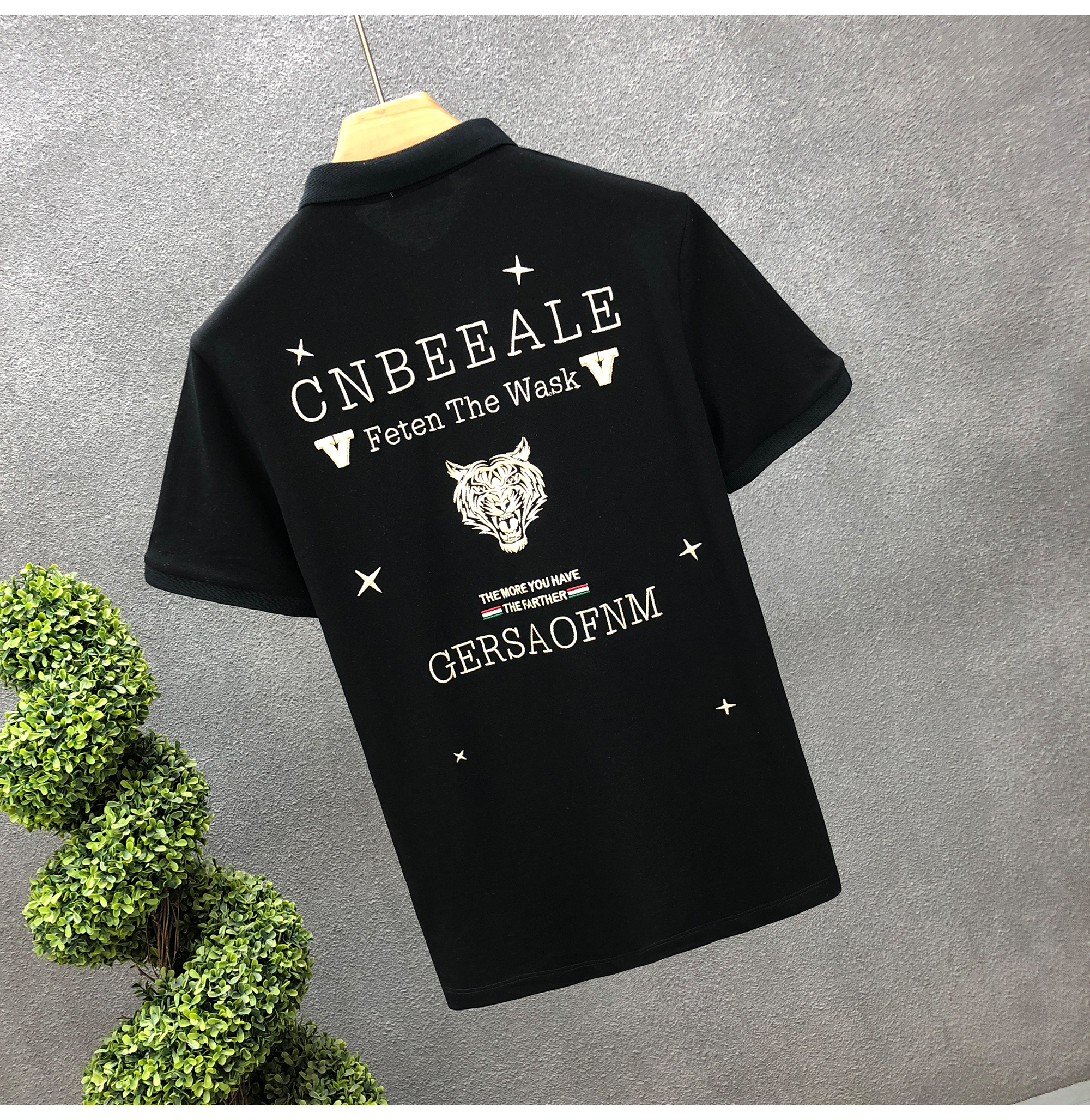 Gesticktes Hemd mit Polokragen, trendiges Sommer-T-Shirt für Herren, lässiges Kurzarmshirt, vielseitiges Halbarmshirt_voghion.com