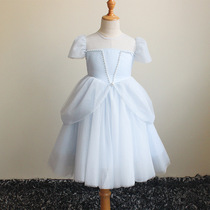 Girls Frozen Love Princess Dress Summer Children's Ultra Western Bubble Vest Dress Elsa Skirt Dress