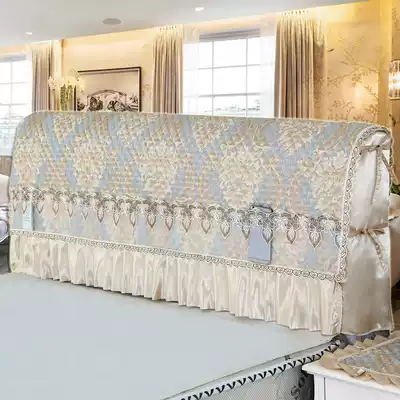 All-inclusive bed head cover European style cotton-padded soft bag 1 8m1 5m curved solid wood dust protection bed head cover cover