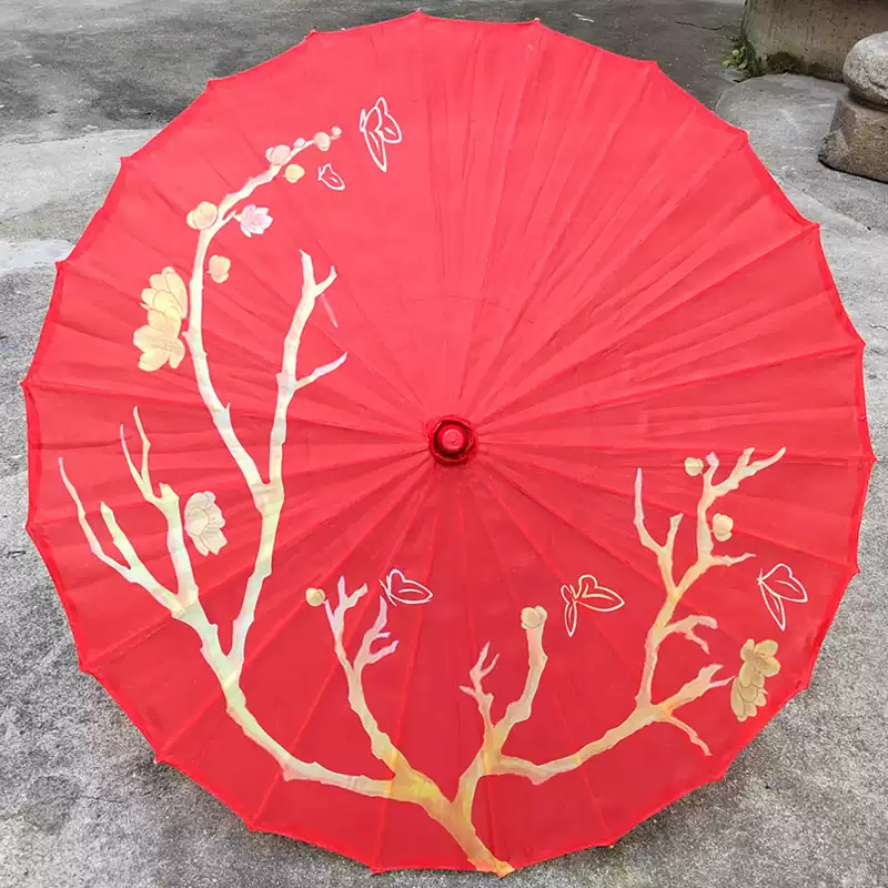 天官賜福古風紅傘花城配謝憐漢服道具傘純色紅傘仿古工藝傘新古典風格傘