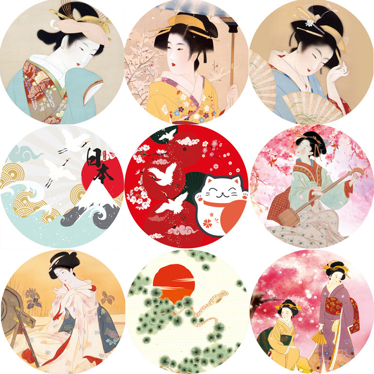 Red Cherry Blossom Day Style Oil Paper Umbrella Classical cartoon cos umbrella mid-autumn National Day Dining Room shop Decorative Paper Umbrella Multisection