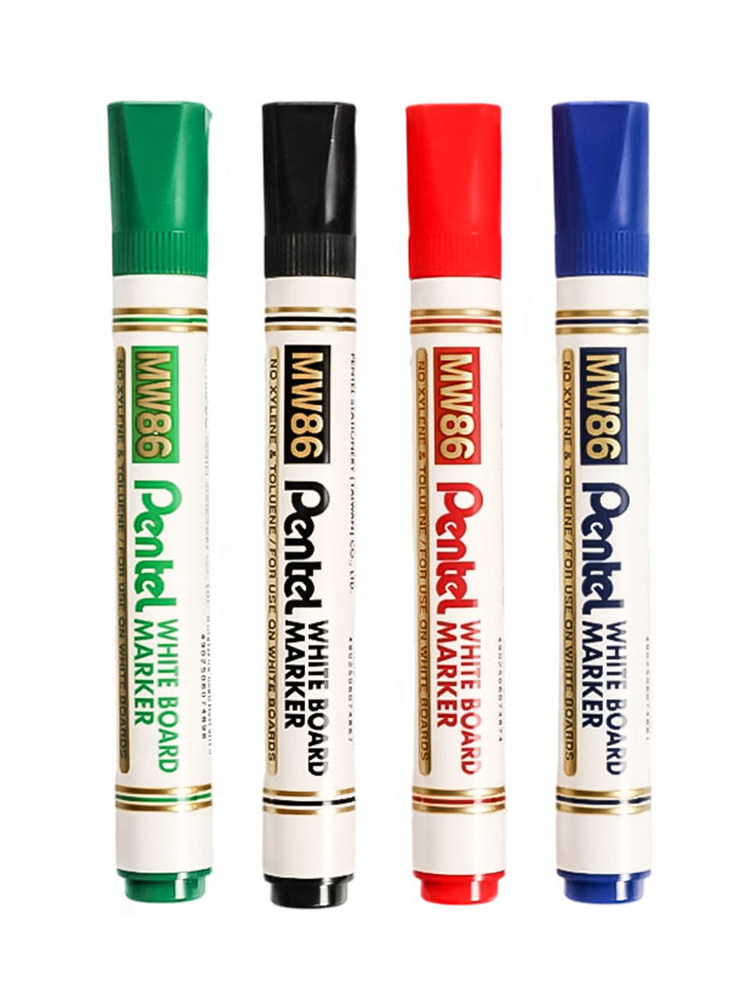 PENTEL PENTEL PENTEL MW86 PINGTOU 워터 세그먼트 펜은 쉽게 쓰고 화이트 보드 펜 4.5MM를 지우기 쉽습니다.
