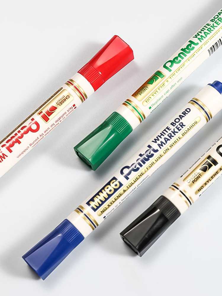 PENTEL PENTEL PENTEL MW86 PINGTOU 워터 세그먼트 펜은 쉽게 쓰고 화이트 보드 펜 4.5MM를 지우기 쉽습니다.
