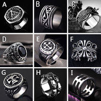 Punk Internet Celebrity Titanium Steel Ring Men's Fashionable Personality Retro Disco Hairstylist Single Cold Style Thumb Ring