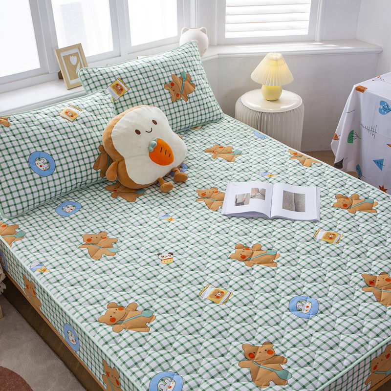 Pure cotton bed bag single-piece thickened quilted non-slip fixed cotton bedspread Simmons mattress dustproof all-inclusive protective cover